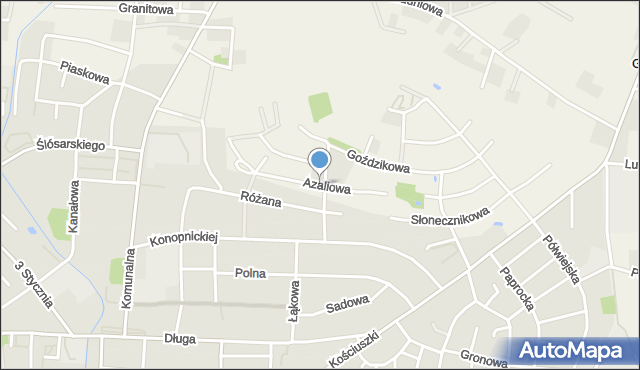 Nowy Tomyśl, Azaliowa, mapa Nowy Tomyśl