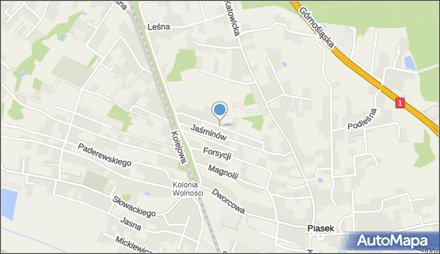 Piasek gmina Pszczyna, Azalii, mapa Piasek gmina Pszczyna