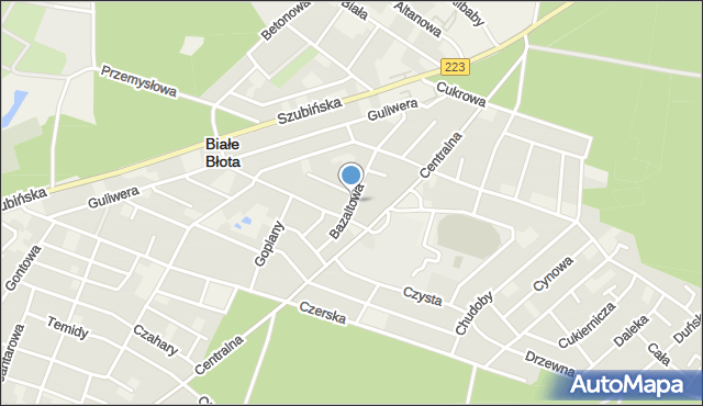 Białe Błota powiat bydgoski, Bazaltowa, mapa Białe Błota powiat bydgoski