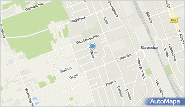 Białystok, Bałtycka, mapa Białegostoku