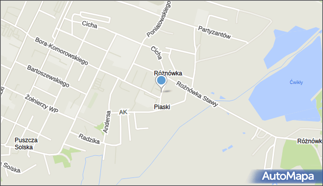 Biłgoraj, Batalionów Chłopskich, mapa Biłgoraj