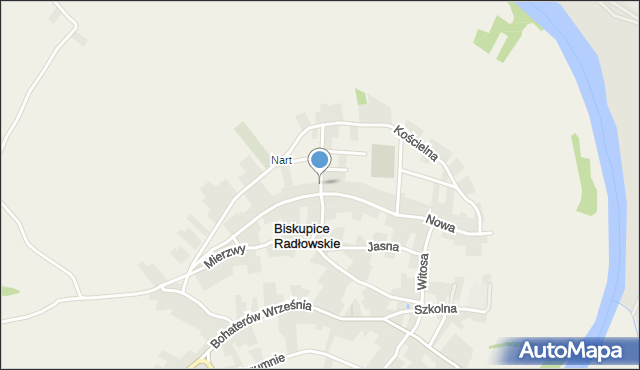 Biskupice Radłowskie, Batalionów Chłopskich, mapa Biskupice Radłowskie