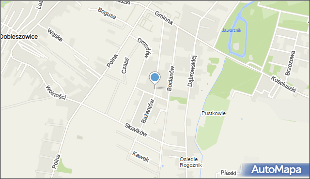 Bobrowniki powiat będziński, Bażantów, mapa Bobrowniki powiat będziński