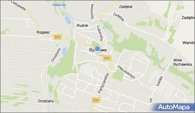 Bychawa, Batalionów Chłopskich, mapa Bychawa