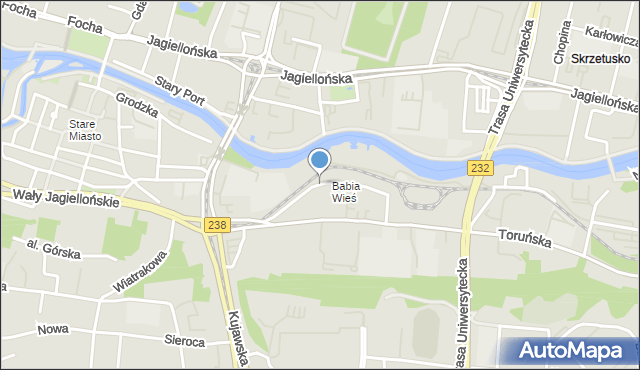 Bydgoszcz, Babia Wieś, mapa Bydgoszczy