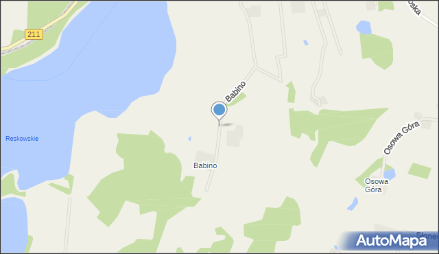 Chmielno powiat kartuski, Babino, mapa Chmielno powiat kartuski