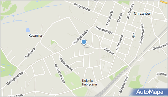 Chrzanów, Baczyńskiego Krzysztofa Kamila, mapa Chrzanów