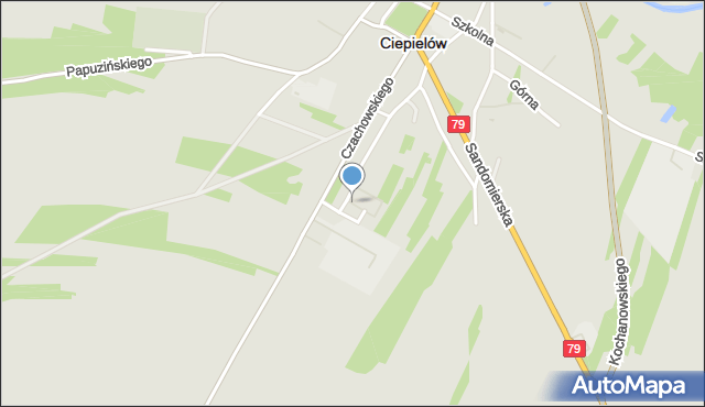 Ciepielów powiat lipski, Batalionów Chłopskich, mapa Ciepielów powiat lipski