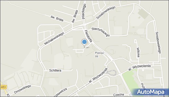 Częstochowa, Bacewicz Grażyny, mapa Częstochowy