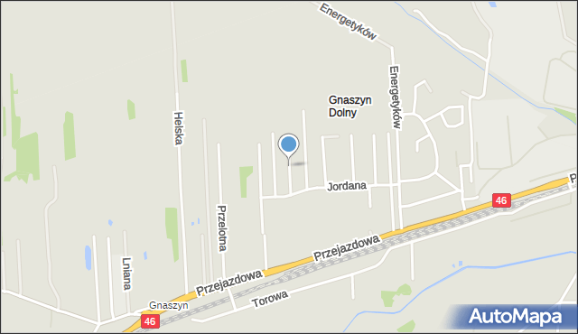 Częstochowa, Bajeczna, mapa Częstochowy