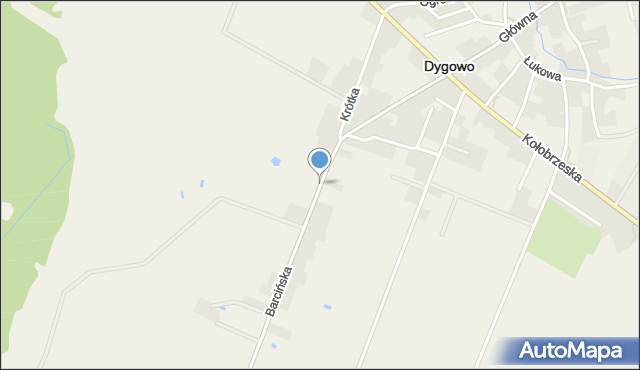 Dygowo, Barcińska, mapa Dygowo