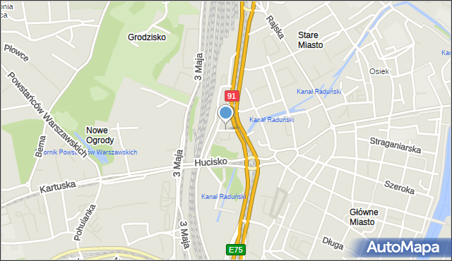 Gdańsk, Bastion św. Elżbiety, mapa Gdańska