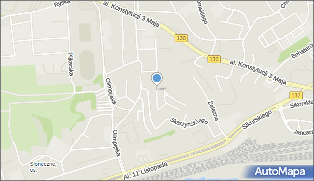 Gorzów Wielkopolski, Bajana Jerzego, mapa Gorzów Wielkopolski