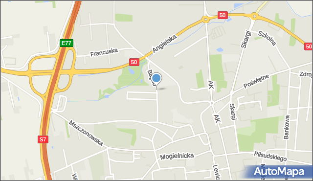 Grójec, Bagno, mapa Grójec