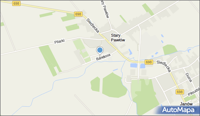 Janów Podlaski, Bandosa, mapa Janów Podlaski