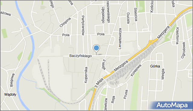 Jasło, Baczyńskiego Krzysztofa Kamila, mapa Jasła