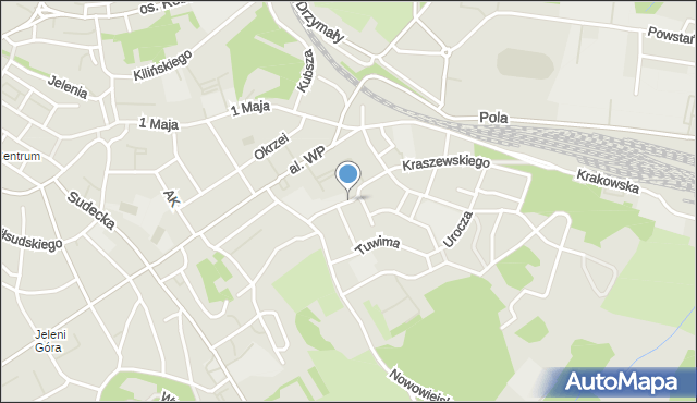 Jelenia Góra, Bartka Zwycięzcy, mapa Jelenia Góra