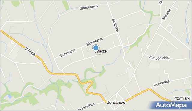 Jordanów powiat suski, Batalionów Chłopskich, mapa Jordanów powiat suski