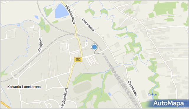 Kalwaria Zebrzydowska, Batalionów Chłopskich, mapa Kalwaria Zebrzydowska