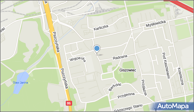 Katowice, Batalionów Chłopskich, mapa Katowic