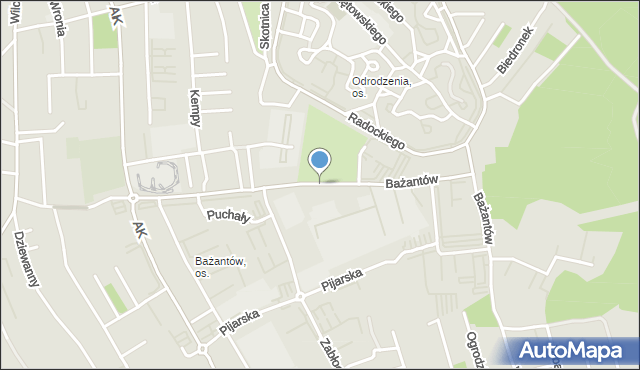 Katowice, Bażantów, mapa Katowic