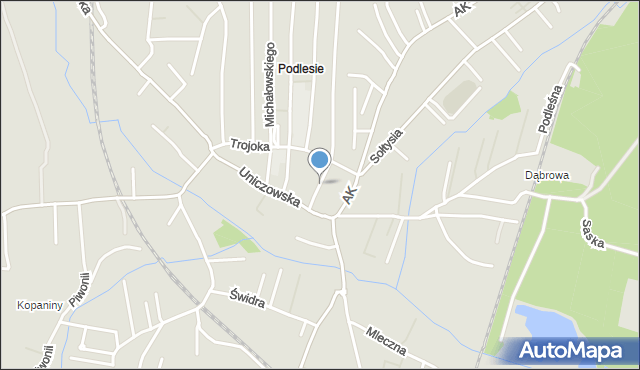 Katowice, Barwinków, mapa Katowic