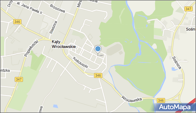 Kąty Wrocławskie, Barlickiego Norberta, mapa Kąty Wrocławskie