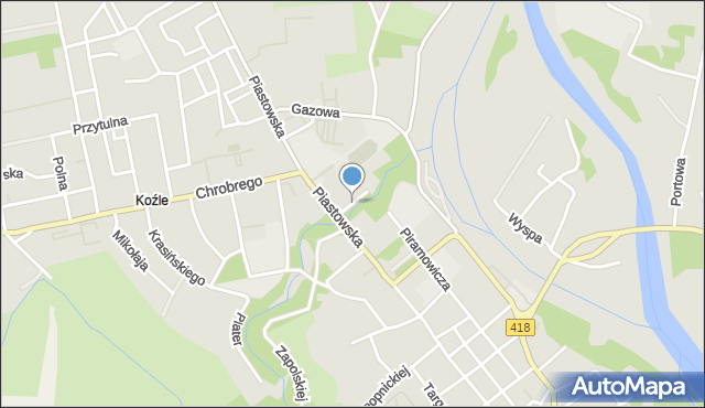 Kędzierzyn-Koźle, Balwirczaka Józefa, mapa Kędzierzyna-Koźle