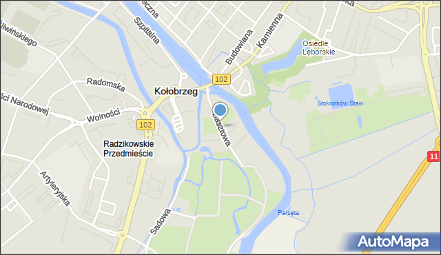 Kołobrzeg, Basztowa, mapa Kołobrzegu
