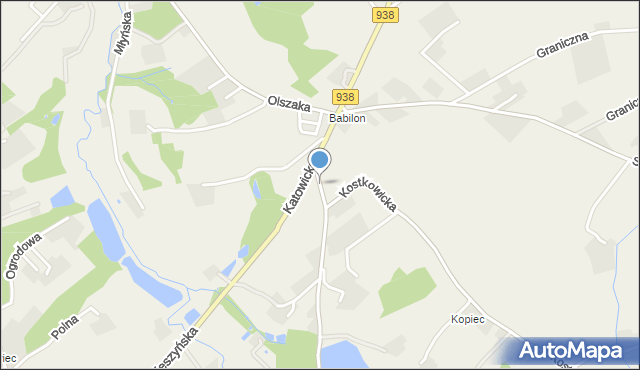 Kończyce Wielkie, Babilon, mapa Kończyce Wielkie