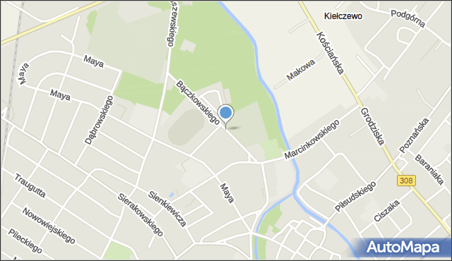 Kościan, Bączkowskiego Piotra, ks., mapa Kościan