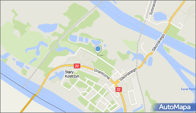 Kostrzyn nad Odrą, Bastionowa, mapa Kostrzyn nad Odrą