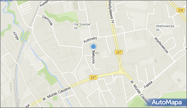 Koszalin, Bałtycka, mapa Koszalina