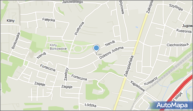Kraków, Banachiewicza Tadeusza, mapa Krakowa