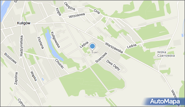 Kuligów, Bagienna, mapa Kuligów