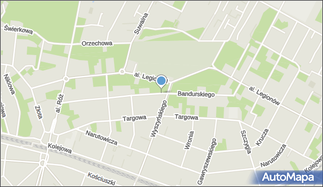 Legionowo, Bandurskiego Władysława, bp., mapa Legionowo
