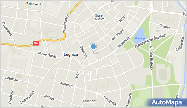 Legnica, Bankowa, mapa Legnicy
