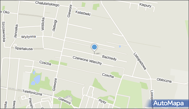 Łódź, Bachledy Klimka, mapa Łodzi