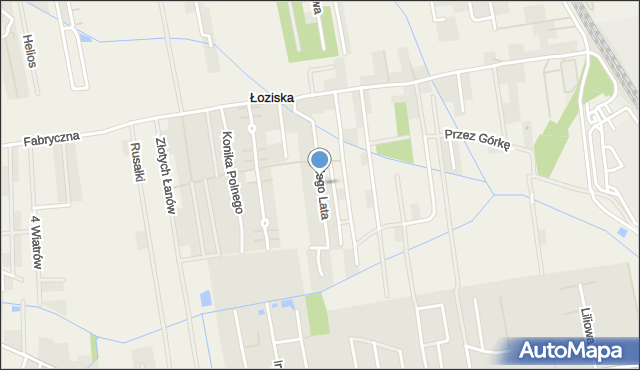 Łoziska, Babiego Lata, mapa Łoziska