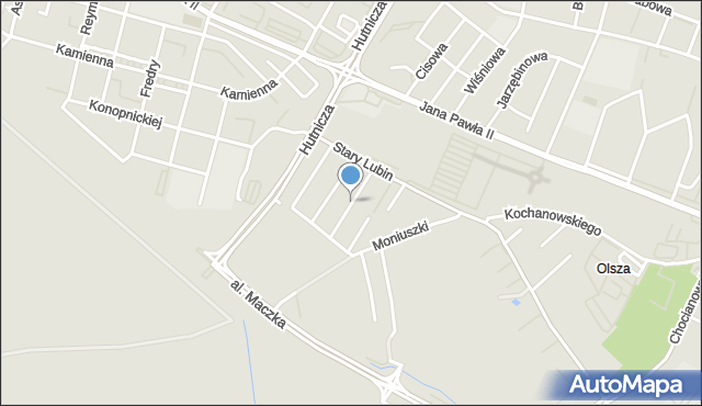 Lubin, Bacha Jana Sebastiana, mapa Lubin