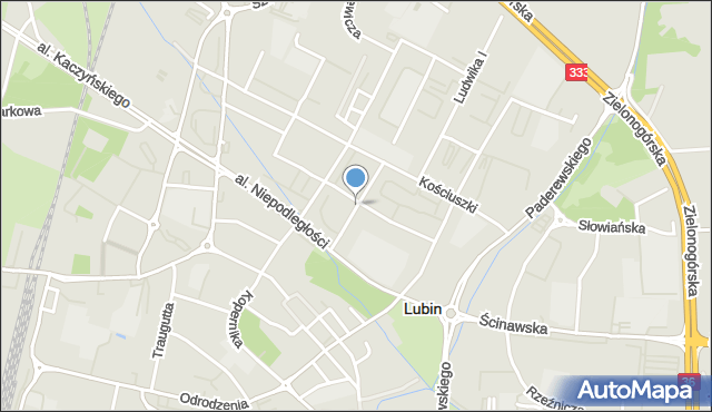 Lubin, Bankowa, mapa Lubin
