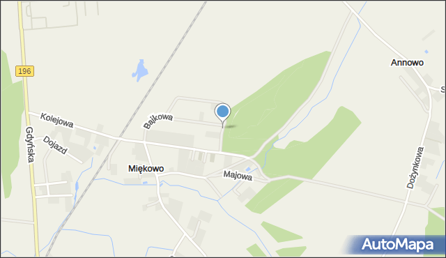 Miękowo gmina Czerwonak, Baśniowa, mapa Miękowo gmina Czerwonak