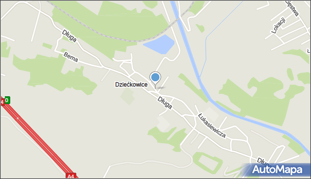 Mysłowice, Batalionów Chłopskich, mapa Mysłowice
