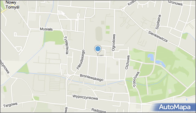 Nowy Tomyśl, Barteckiego Wojciecha, mapa Nowy Tomyśl