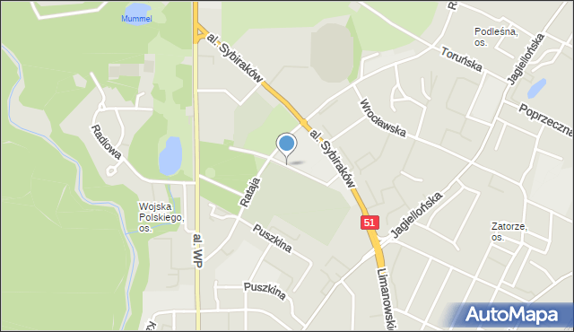 Olsztyn, Baczewskiego Jana, mapa Olsztyna