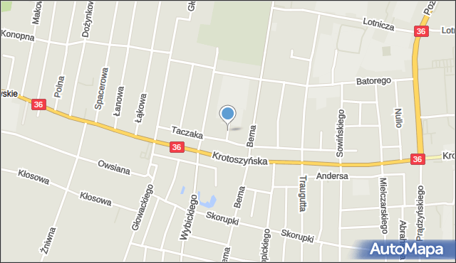 Ostrów Wielkopolski, Bardowskiego Piotra, mapa Ostrów Wielkopolski