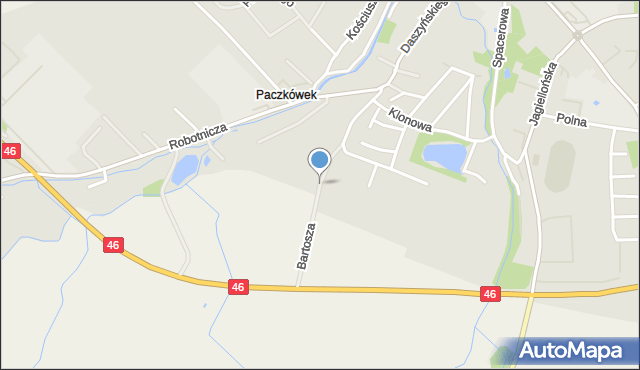 Paczków powiat nyski, Bartosza, mapa Paczków powiat nyski