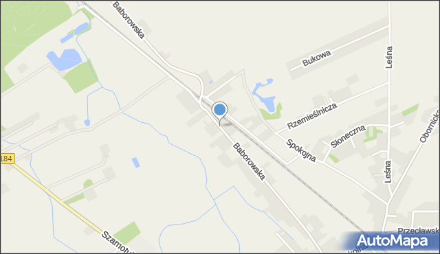 Pamiątkowo, Baborowska, mapa Pamiątkowo