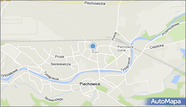 Piechowice powiat karkonoski, Baczyńskiego Krzysztofa Kamila, mapa Piechowice powiat karkonoski