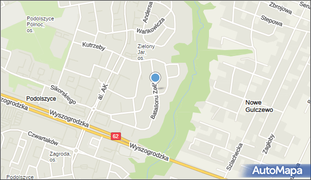 Płock, Batalionu Zośka, mapa Płock